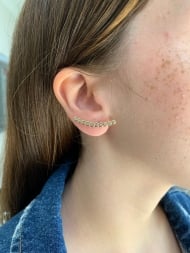 1000721800 - BRINCO EAR CUFF DE BOLINHA COM PEDRA<br>QTDE PCT: 5 PRS - VAL PCT: R$ 21,75 - PESO UNIT: 1,900g