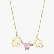 2404021500 - COLAR 2 MENINAS/CORAO CRAVADO<br>QTDE PCT: 3 PC - VAL PCT: R$ 49,17 - PESO UNIT: 4,100g
