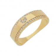 1902027500 - ANEL DE CORAO CRAVEAJDO COM PEDRAS ENCIMA E EMBAIXO<br>QTDE PCT: 3 PC - VAL PCT: R$ 29,76 - PESO UNIT: 2,700g