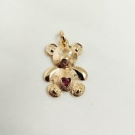 0201201900 - PINGENTE URSO COM PEDRA RUBELITA<br>QTDE PCT: 3 PC - VAL PCT: R$ 20,70 - PESO UNIT: 2,600g