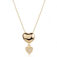 2404002200 - COLAR CORAO MAIOR LISO E MENOR CRAVEJADO 45CM<br>QTDE PCT: 3 PC - VAL PCT: R$ 45,87 - PESO UNIT: 3,500g