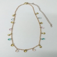 2404010700 - CHOKER BOLINHAS DE PEDRAS E LISAS<br>QTDE PCT: 3 PC - VAL PCT: R$ 26,07 - PESO UNIT: 1,800g