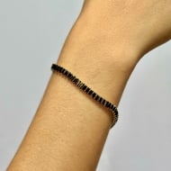 0303065100 - PULSEIRA ZIRCONIA PRETA 18CM FECHO BOIA<br>QTDE PCT: 3 PC - VAL PCT: R$ 36,90 - PESO UNIT: 5,300g
