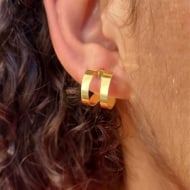 1700456100 - BRINCO ARGOLA DUPLA DE CHAPA TAM 14MM<br>QTDE PCT: 5 PAR - VAL PCT: R$ 11,50 - PESO UNIT: 1,700g