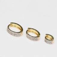 1900055500 - TRIO BRINCO ARTICULADO COM DUAS FILEIRAS DE PEDRA ZIRCONIA<br>QTDE PCT: 2 PAR - VAL PCT: R$ 53,54 - PESO UNIT: 4,400g