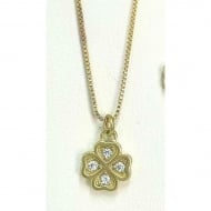0504835500 - COLAR VENEZIANA COM PINGENTE DE TREVO 4 PEDRINHAS<br>QTDE PCT: 4 PC - VAL PCT: R$ 24,80 - PESO UNIT: 1,400g