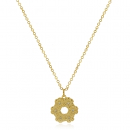 0204138400 - COLAR CORRENTE ELO CADEADO CIRC. FLORES STRASS 40CM+5CM<br>QTDE PCT: 3 PC - VAL PCT: R$ 24,00 - PESO UNIT: 4,100g