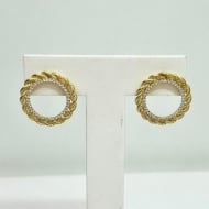 0500758400 - BRINCO CORDAO BAIANO COM ZIRCONIA<br>QTDE PCT: 2 PAR - VAL PCT: R$ 32,60 - PESO UNIT: 3,700g