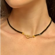 0304168200 - GARGANTILHA ZIRCONIA PRETA 40 CM FECHO BOIA<br>QTDE PCT: 2 PC - VAL PCT: R$ 46,00 - PESO UNIT: 10,800g