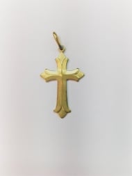 1601650700 - PINGENTE CRUZ CHAPA TRABALHADA LISA<br>QTDE PCT: 5 PC - VAL PCT: R$ 16,50 - PESO UNIT: 1,520g