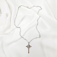 0604276300 - CORRENTE AO INOX COM PING CRUZ E ESP STO 60CM<br>QTDE PCT: 3 PC - VAL PCT: R$ 38,40 - PESO UNIT: 7,800g