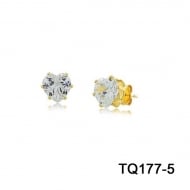 1900041000 - BRINCO DE PINO COM PEDRA DE CORAAO M<br>QTDE PCT: 10 PAR - VAL PCT: R$ 16,80 - PESO UNIT: 0,600g