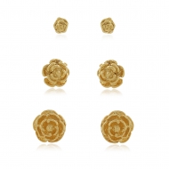 0200319900 - BRINCO TRIO DE ROSAS<br>QTDE PCT: 5 PAR - VAL PCT: R$ 24,50 - PESO UNIT: 3,100g