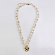 0104025800 - COLAR PROLA 8MM COM CORAO<br>QTDE PCT: 1 PC - VAL PCT: R$ 24,08 - PESO UNIT: 18,440g