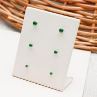 1900054900 - TRIO PONTO DE LUZ REDONDO ESMERALDA<br>QTDE PCT: 5 PAR - VAL PCT: R$ 18,25 - PESO UNIT: 1,300g