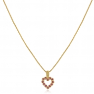 0204138000 - COLAR VENEZIANA CORAO ZIRCONIA PINK<br>QTDE PCT: 3 PC - VAL PCT: R$ 36,00 - PESO UNIT: 2,800g