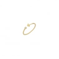 1002151700 - ANEL FLECHA COM ZIRCONIA 14,16,18,20,22<br>QTDE PCT: 5 PC - VAL PCT: R$ 31,00 - PESO UNIT: 0,700g