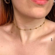 2304028900 - CHOKER BOLAS DE METAL 4MM<br>QTDE PCT: 5 PC - VAL PCT: R$ 34,75 - PESO UNIT: 2,800g