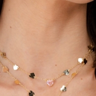 2404015500 - CHOKER CORAES E CORAO ROSA 35CM<br>QTDE PCT: 3 PC - VAL PCT: R$ 29,37 - PESO UNIT: 4,300g