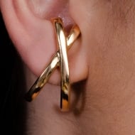2400010500 - BRINCO DE DOIS AROS EM FORMA DE X<br>QTDE PCT: 3 PR - VAL PCT: R$ 29,37 - PESO UNIT: 6,800g