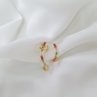 0600504700 - BRINCO EARCUFF ZIRCONIAS RETANGULARES COLORIDAS<br>QTDE PCT: 5 PAR - VAL PCT: R$ 34,00 - PESO UNIT: 2,300g