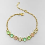 2303020800 - PULSEIRA ZIRCNIAS REDONDAS LEITOSAS COLORIDAS<br>QTDE PCT: 2 PC - VAL PCT: R$ 21,68 - PESO UNIT: 4,700g