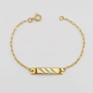 2307000200 - Pulseira infantil chapa trabalhada masculina<br>QTDE PCT: 5 PC - VAL PCT: R$ 17,25 - PESO UNIT: 1,000g