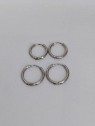 1300642000 - BRINCO DUPLA DE ARGOLAS CLICK REDONDAS<br>QTDE PCT: 3 PAR - VAL PCT: R$ 17,28 - PESO UNIT: 3,310g