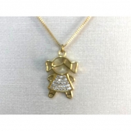0504836700 - COLAR COM PINGENTE MENINA<br>QTDE PCT: 3 PC - VAL PCT: R$ 42,75 - PESO UNIT: 2,300g