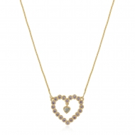 0204137500 - COLAR VENEZIANA CORAO LILS COM CORAO PEND<br>QTDE PCT: 3 PC - VAL PCT: R$ 57,00 - PESO UNIT: 3,800g