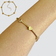 0303063600 - PULSEIRA CORAAO CIRCULOS E TUBOS 17CM EXTENSOR 5CM<br>QTDE PCT: 3 PC - VAL PCT: R$ 20,58 - PESO UNIT: 7,000g
