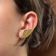 0300497100 - BRINCO ASA COM PIRCING TEM LADO<br>QTDE PCT: 5 PAR - VAL PCT: R$ 25,75 - PESO UNIT: 3,000g