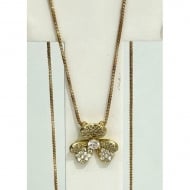 0504835700 - COLAR VENEZIANA COM FLOR 3 PETALAS<br>QTDE PCT: 4 PC - VAL PCT: R$ 32,80 - PESO UNIT: 1,900g