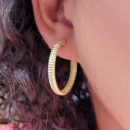 1700453000 - BRINCO ARGOLA CHAPA TAM 27MM<br>QTDE PCT: 5 PAR - VAL PCT: R$ 17,70 - PESO UNIT: 1,900g