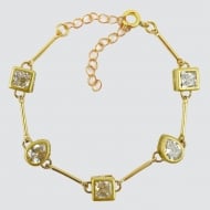 0303063200 - PULSEIRA ZIRCONIA QUADRADO E GOTA<br>QTDE PCT: 3 PC - VAL PCT: R$ 32,85 - PESO UNIT: 4,400g