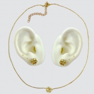 0308007900 - CONJUNTO BOLA DE FOGO CRISTAL CORRENTE VENEZIANA<br>QTDE PCT: 5 PC - VAL PCT: R$ 67,50 - PESO UNIT: 2,300g
