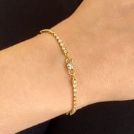 2303023400 - PULSEIRA CORRENTE DE ZIRCONIA COM 3 REDONDAS<br>QTDE PCT: 5 PC - VAL PCT: R$ 39,95 - PESO UNIT: 2,700g