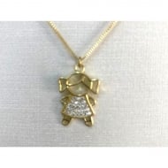 0504836700 - COLAR COM PINGENTE MENINA<br>QTDE PCT: 3 PC - VAL PCT: R$ 42,75 - PESO UNIT: 2,300g
