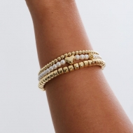 0503120300 - PULSEIRA 3 VOLTAS PEROLAS E ABS<br>QTDE PCT: 2 PC - VAL PCT: R$ 20,50 - PESO UNIT: 10,500g