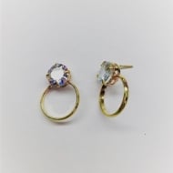 1600337100 - BRINCO ZIRCONIA 10M ARGOLA MEIA CANA<br>QTDE PCT: 5 PAR - VAL PCT: R$ 39,00 - PESO UNIT: 4,670g