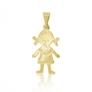 1701106700 - PINGENTE MENINA TAM 30MM<br>QTDE PCT: 5 PS - VAL PCT: R$ 7,00 - PESO UNIT: 0,600g