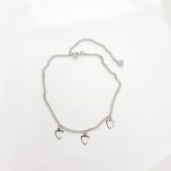 0607004100 - TORNOZELEIRA AO INOX CORAOES VAZADOS 22 CM EXT 3<br>QTDE PCT: 5 PC - VAL PCT: R$ 22,00 - PESO UNIT: 4,300g