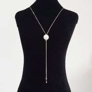 0104030900 - COLAR VENEZIANA GRAVATA COM PROLA 14MM<br>QTDE PCT: 2 PC - VAL PCT: R$ 14,26 - PESO UNIT: 4,670g
