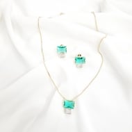 0608207800 - CONJUNTO ZIRCONIA DUAS PEDRAS RETANGULARES<br>QTDE PCT: 3 PC - VAL PCT: R$ 42,00 - PESO UNIT: 11,100g