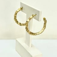 0500758200 - BRINCO ARGOLA CANUTILHOS QUADRADOS LIXAD<br>QTDE PCT: 2 PAR - VAL PCT: R$ 30,40 - PESO UNIT: 6,300g