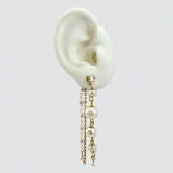 0300496500 - BRINCO PEROLA STRASS NA TARRACHA<br>QTDE PCT: 3 PAR - VAL PCT: R$ 25,98 - PESO UNIT: 6,000g