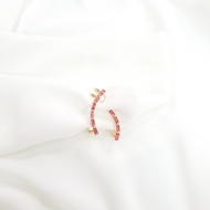 0600506800 - BRINCO EARCUFF ZIRCONISD RETANG ROSA E TURMALINA<br>QTDE PCT: 5 PAR - VAL PCT: R$ 31,00 - PESO UNIT: 2,200g
