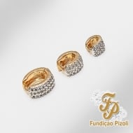 1900050300 - TRIO DE BRINCO ARTICULADO COM PEDRA DE ZIRCONIA P, M, G<br>QTDE PCT: 1 PAR - VAL PCT: R$ 37,63 - PESO UNIT: 6,900g