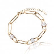 2403002300 - PULSEIRA ELO LONGO COM ZIRCONIA AZUL PISCINA<br>QTDE PCT: 3 PC - VAL PCT: R$ 41,70 - PESO UNIT: 6,000g