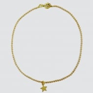 0307015400 - TORNOZELEIRA CORRENTE BOLINHA ESTRELA<br>QTDE PCT: 5 PC - VAL PCT: R$ 10,75 - PESO UNIT: 1,600g